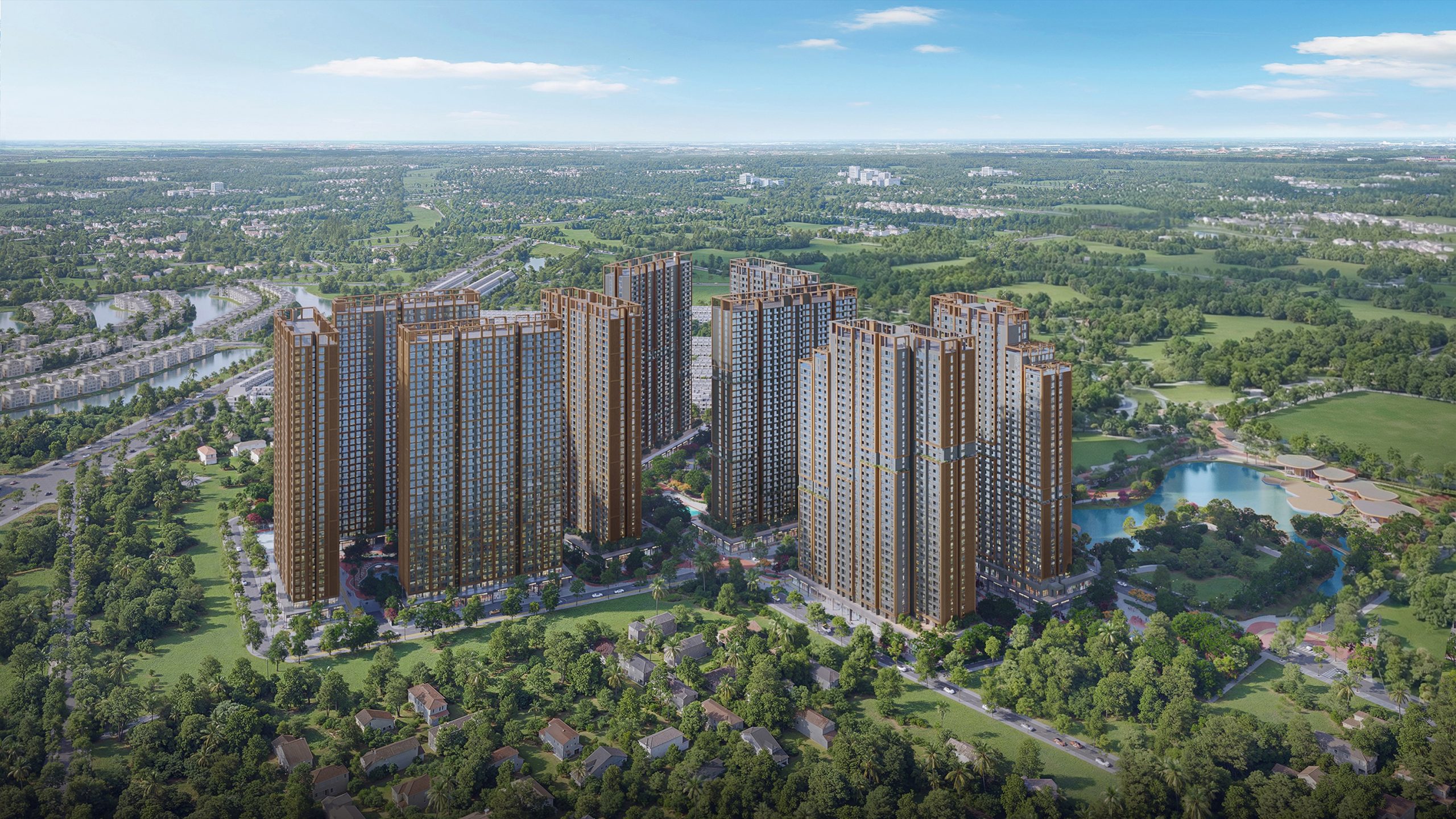 The Parkland được kiến tạo theo hình thái Sông - Đảo - Núi, mang phong cách sống hiện đại, nhịp xanh và tiện ích đô thị kết nối mạch lạc.